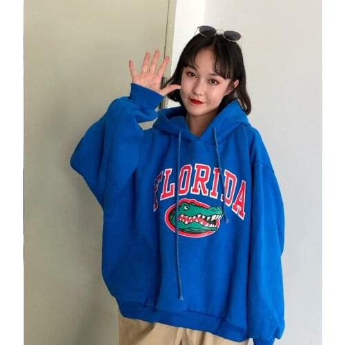 Hoodies Thicker Plus Velvet Letter Printed Harajuku Women Hooded Trendy Batwing Sleeve All-match Womens Korean Style Pullover