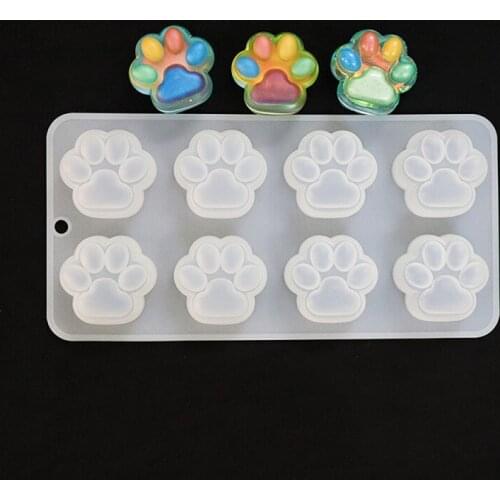 1PC Lovely Cat Paw Crystal Mirror Epoxy Mold DIY Handmade Making Jewelry Silicone Molds Supplies