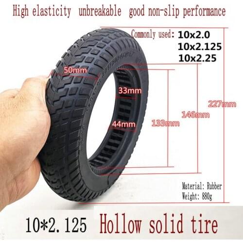 10 Inch 10*2.0/2.125/2.25/2.50 Hollow Solid Tires for Electric Scooter ebike Skateboard
