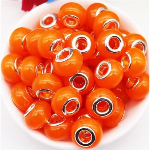 10Pcs/Lot 2021 New Arrival Large Hole European Beads Fit Pandora Bracelet Bangle DIY Charms Chain Cord for Jewelry Making Bulk