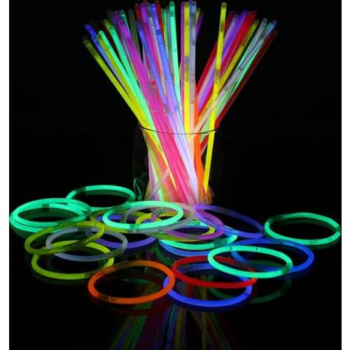 100PCS 7 Color Glow Stick Safe Light Stick Necklace Bracelets Fluorescent for Event Festive Party Supplies Concert Decor