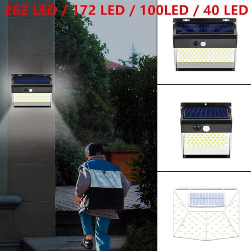 Outdoor Solar LED Night Light 262 LEDs Wall Lamp with Motion Sensor Sunlight Powered Night Light Porch Street Light Garden Decor