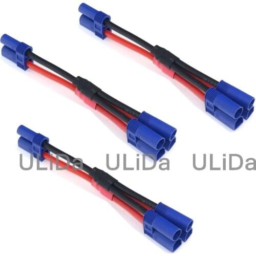 3pcs EC5 Plug 1 to 2 RC Dual Battery Extension Parallel Cable Adapter Quadcopter