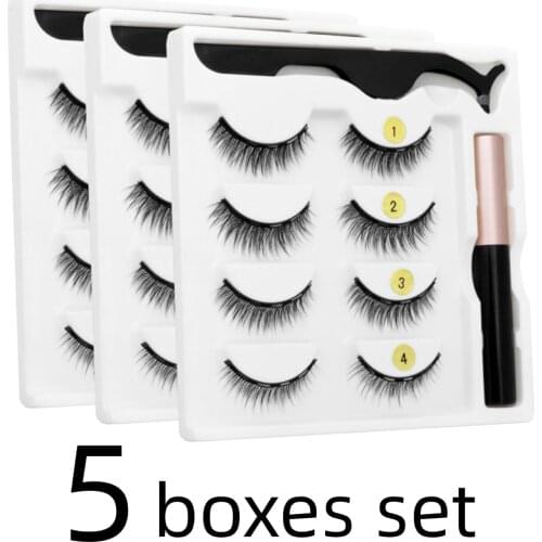 4 pairs magnetic eyelash eyelashes natural Eyeliner magnetic short false eyelashes makeup tools handmade eyelashes handmade