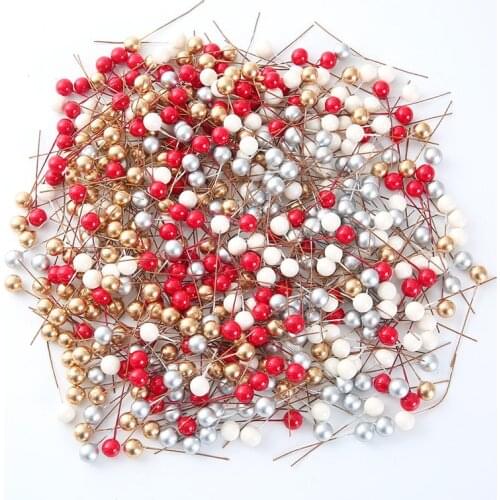 50pcs New Year 2021 Christmas Tree Decor Plastic Red Cherry Artificial Flower Ornaments Xmas Noel Christmas Decorations for Home