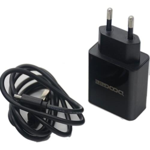 Doogee BL12000 AC Adaptor Fast Charger 3.0 Original Travel Charger EU Plug Adapter +USB Cable DC 5V 7V 9V 12V 2A