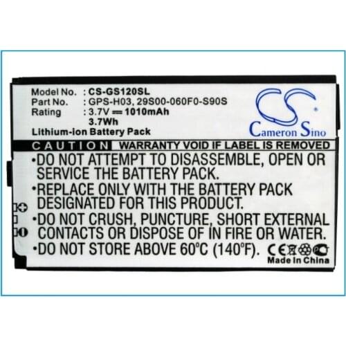 Cameron Sino 1010mAh battery for GSMART S1200 S1205 S1208 29S00-060F0-S90S CG8SO0924000902 CG8SO0924001568 GPS-H03