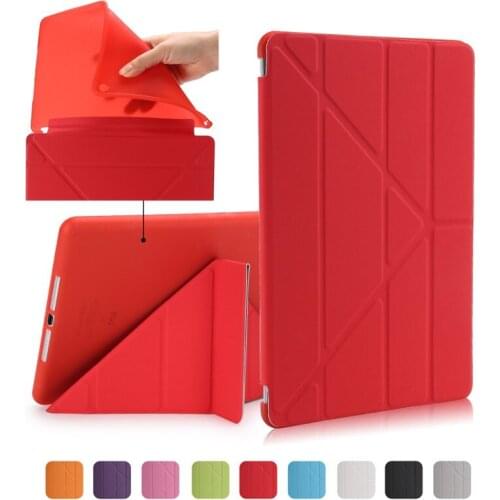 For Apple iPad Air 2 Smart Leather cover Multi Shape Ultra Slim Three Fold Auto Wake Up Sleep Case for iPad 6 TPU Back Cover+pen