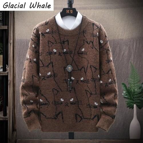 Glacial whale Men's Knitted Pullovers