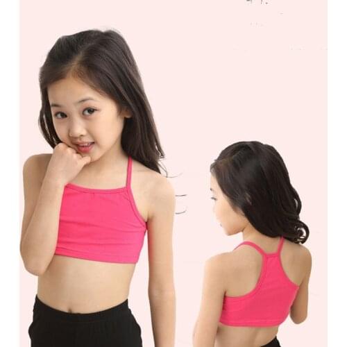 Cotton Girls Tank Top 4-12 Years Underwear For Children Girl Undershirts Kids Singlets Baby Camisoles Bra Teenager
