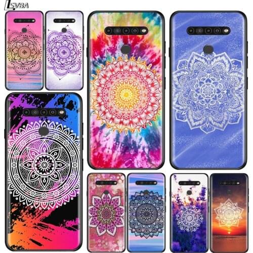 Indian Mandala Yoga for LG G8 G8S G8X V30 V35 V40 V50 V60 ThinQ Q60 K40 K50 K51 K61 K71 K92 K62 Soft Black Phone Case