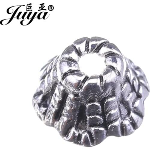 JUYA Cheap Flower Leather Tassel Cap for DIY Bracelet Earring Accessories 4x6.5mm 100pcs/lot Wholesale Bead Spacer Caps AC0055