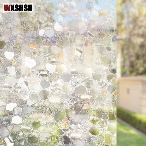 Stone Glass Film Electrostatic Privacy Protection Heat Control Frosted Anti-UV Removable Reusable For Window Door Cabinet Table
