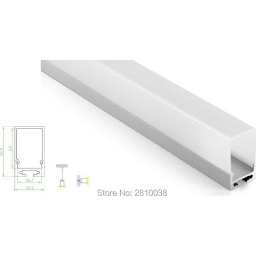 30 X 2M Sets/Lot T3-T5 tempered led aluminum channel and PC milky cover aluminium led extrusion housings for suspending lamp