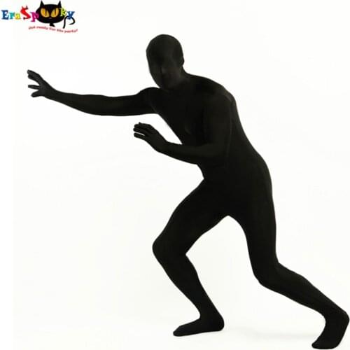 Black Skin Suit Adult Costume Mens Full Body Second Skin Halloween Costume Zentai Suit Cosplay For men Invisibility Bodysuits
