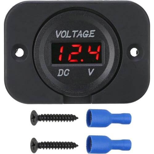 DC 12V-24V Red LED Digital Voltmeter Panel Mini Digital Voltmeter Ammeter For Car Motorcycle Voltage Meter Gauge