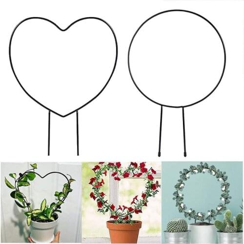 Metal Climbing Vine Rack Garden Trellis For Climbing Plants Flower Vegetables Rose Vine Heart And Round Shape Trellis Bracket