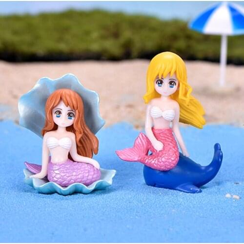 Cute Fish Tank Decor Aquarium Mermaid Figurines Ornament Craft Aquarium Miniature Landscape Beautiful Home Accessories 2021