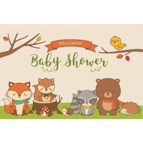 Cartoon Printing Animals Baby Shower Backdrop Party Room Decor Photo Booth Studio Prop