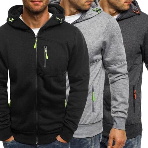 S-4XLMens Hoodies Mens Zipper Jacket Outdoor Tracksuit Autumn and Winter Warm Sweater