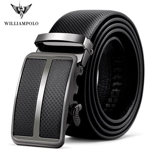 Williampolo 2019 Mens 100% Cow Genuine Leather Belt Automatic Buckle High Quality Luxury Male Belt Drop Shipping LP038P