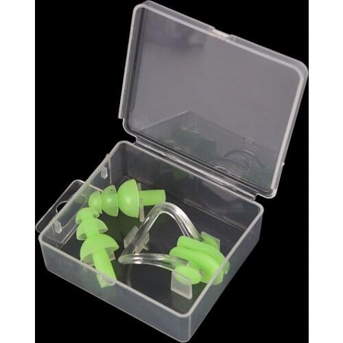Soft Silicone Swimming Earplug Nose Clip Watertight Set Kit Sports Fitness Pool Accessories Nasal Splint Ear Plugs 1 Set