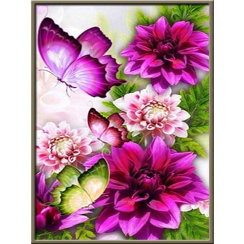 Butterfly Flower DIY 11CT Embroidery Cross Stitch Kits Needlework Craft Set Cotton Thread Printed Canvas Home Sell