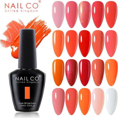 NAILCO 15ml Orange Red Pink Color Series Gellak Design Lacquer Gel Varnishes Salon Gel Nail Polish Nail Art Set Manicure Hybrid