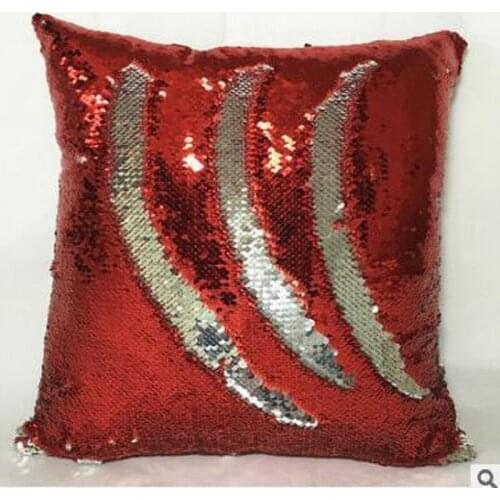 Mermaid Sequin Cushion Cover Magical Shining Decorative Wholesale Color Changing Reversible Patchwork Solid Pillow case 40*40cm