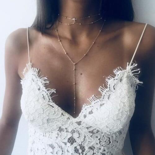 2019 New Long Fringed Star Crescent Chokers Pendant Necklace Accessories For Women Jewelry Pendant Necklace
