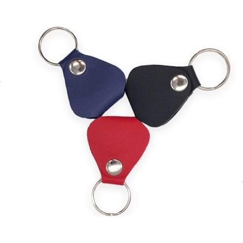 NEW BATESMUSIC PU Leather Key Chain Guitar Picks Holder Keychain Plectrums Bag Case Supplies