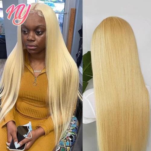 NY Remy hair Straight Blonde wig 613 Lace frontal wigs 13x5 Human hair for Black women 4x4 closure wig Tpart 13x5 transparent