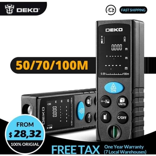 DEKO LRD Handheld Laser Distance Meter 50M 70M 100M Mini Laser Rangefinder Laser Tape Range Measure Finder Diastimeter Measure