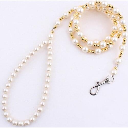 Luxury Pearls Beads Dog Leash Chain for Pets White Gold Leash for Dog Walking Dog Cat Collar Accessories Products for Small Dogs