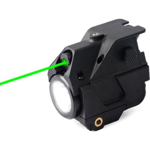 Rail Mini Tactical Hunting 2 in 1 Flashlight And Green Dot Laser Sight Armas Military Lazer Pen For Glock 19 17 Accessories