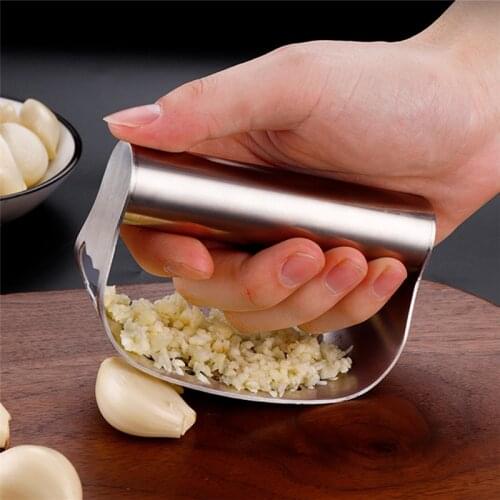 1Pc Stainless Steel Manual Curved Garlic Presses Multifunctional Mincer Fruit Vegetable Slicer Chopper Kitchen Accessories