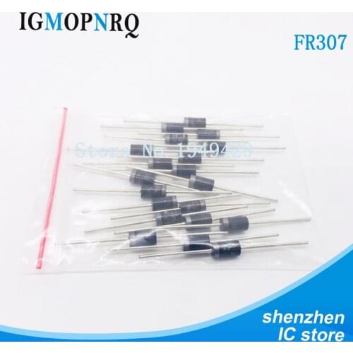 20PCS/Lot FR307 Rectifier Diode 3A 1000V DO-27 New Wholesale Electronic