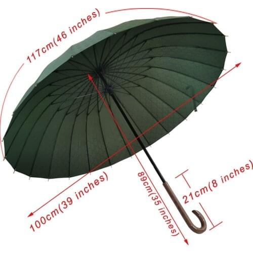 High Quality Wood Long Handle Umbrella with 24 Ribs for Women&Man Durable Big Зонт Windproof &Waterproof Ultral Light Weight
