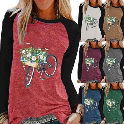 Autumn And Winter the New Fashion Printing Round Neck Pullover Top Clothing for Women Loose Shirt Casual Top Plus Size XS-5XL