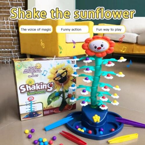 1 Set Electric Shaking Sunflower Puzzle Shake Sunflower Early Education Brain Toy Board Game Montessori Letters Cognition Toys