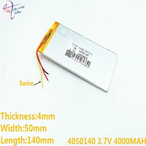 3 line Polymer lithium battery 3.7V 4050140 4000MAH can be customized wholesale CE FCC ROHS MSDS quality certification