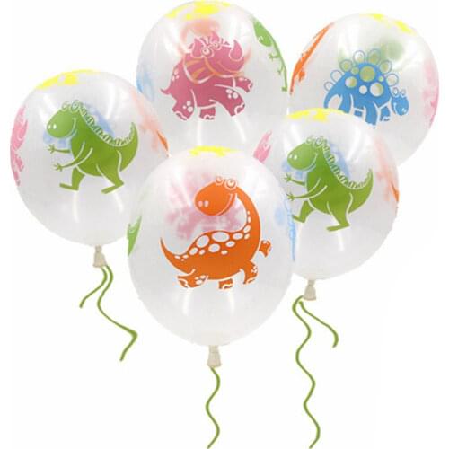 New Balloon 100pcs/lot 12inch Printing Transparent Latex Balloons Dinosaur Balloon Birthday Party Supplies Interesting Kids Toys
