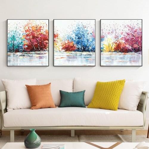 Abstract Colorful Flower Posters and Prints Wall Art Canvas Painting Landscape Pictures for Living Room Decoration Home Decor