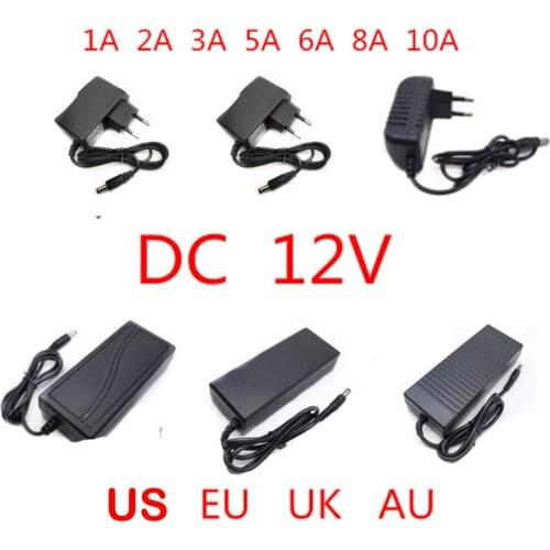 AC 100V-240V DC 12V 1A 2A 3A 5A 6A 8A 10A Power Supply Adapter 12 V Volt Lighting Transformer Converter For LED Strip Light CCTV
