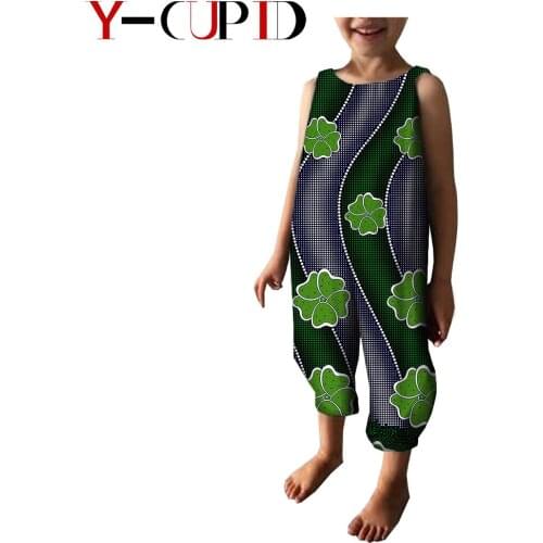 African Clothes for Kids Bazin Riche Summer Boys Ankara Print Outfits Romper Jumpsuits Children Casual Custom Clothing YA184001