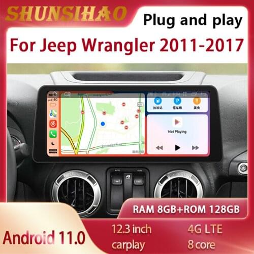 Car Radio android all in one For 12.3" Jeep Wrangler 2011-2017 Multimedia Video player GPS Navi Carplay 1920*720