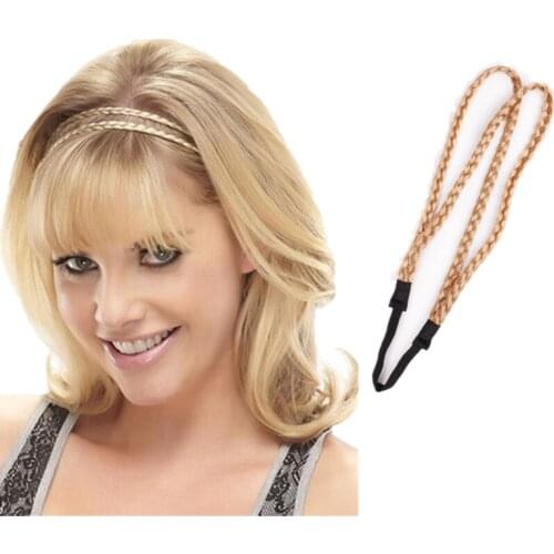 H:HYDE Creative Hair Accessories Fashion Synthetic Braided Hair Band Elastic Twist Headband Braided Twist