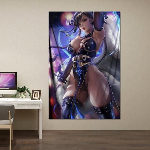 Video game canvas poster decorative painting chunli fighting game wall art bedroom bar print big size R18 adult painting art