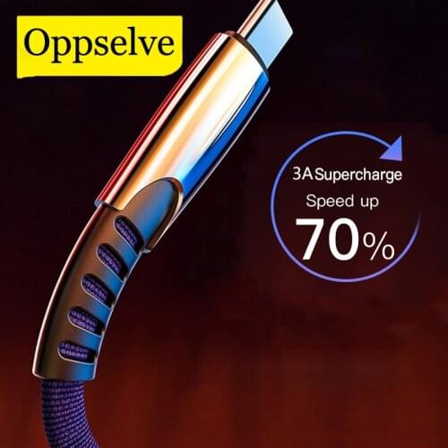 Oppselve USB Type C Cable Fast Charge Wire Cord 3m USBC Cable For Xiaomi K20 Samsung S9 Oneplus 7 Pro Mobile Phone USB-C Charger