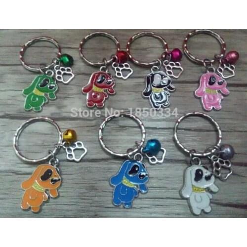 Drop of oil Staffordshire Bull Terrier&Copper Bell&Dog paw Charms Mixed Keychain For Keys Ring Key Chain DIY Accessories D274